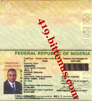 Umaru ali international passport